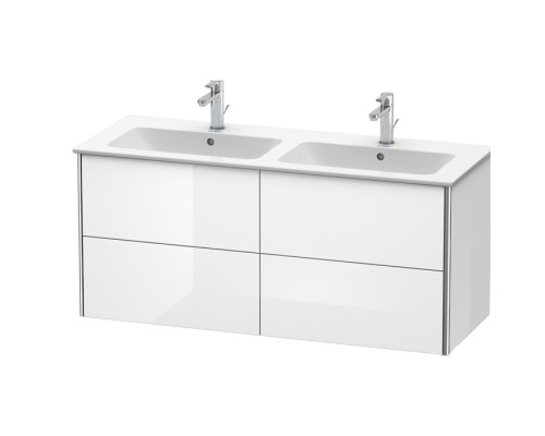 Duravit XSquare Тумба подвесная, 128х47.8х56см, с раковиной и 4 выдв ящиками, цвет: белый глянц. 2336130000, XS417502222 Duravit XSquare Тумба подвесная, 128х47.8х56см, с раковиной и 4 выдв ящиками, цвет: белый глянц. 2336130000, XS417502222