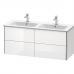 Duravit XSquare Тумба подвесная, 128х47.8х56см, с раковиной и 4 выдв ящиками, цвет: белый глянц. 2336130000, XS417502222
