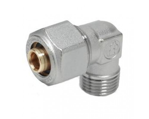Угольник, Giacomini, R562AM, 90°, Н, 1, 26 x 3, латунь, хромированный, для труб GIACOTHERM, GIACOFLEX и многослойных