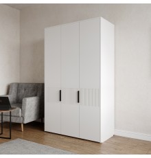 Шкаф для одежды DIWO Краснодар, 120x200x55 см, треxдверный, белый, ручка черная