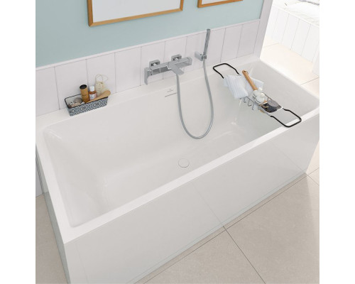 VilleroyBoch Subway 3.0 Ванна встраиваемая 180х80х48см., слив по центру, компл. ножек, слив-перелив: белый, материал: Quaryl, цвет: альпийский белый. UBQ180SBW2DV-01