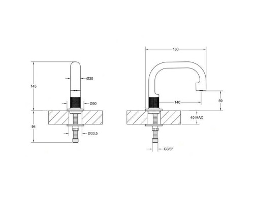 Gessi Inciso Отдельно стоящий излив 140мм, h=145мм , цвет: finox. 58091#149