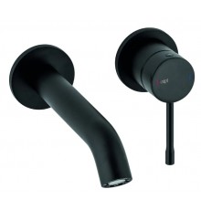 Alpi Blue BU95876NE/17 cмеситель для раковины на 2 отв. излив 170мм настенный matt black BU95876NE/17