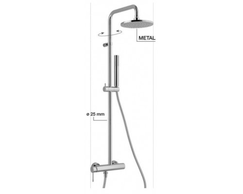 Alpi BU95RM2251CR Blue Душевая система для душа Ø200/микрофон мм, 1/1 режим BU95RM2251CR