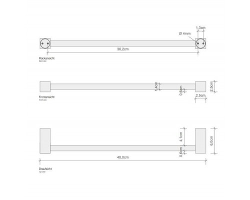 Decor Walther Corner HTE40 Полотенцедержатель 40см, подвесной, цвет: хром. 0560100 Decor Walther Corner HTE40 Полотенцедержатель 40см, подвесной, цвет: хром. 0560100