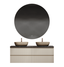 Мебель для ванной комнаты Sancos Snob R 140, beige soft, столешница черный мрамор TT140A1X, раковина CN6009MC