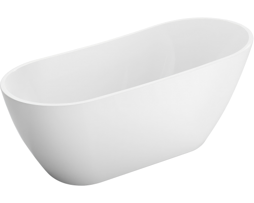 Акриловая ванна BelBagno BB704 170x80 см, отдельностоящая, овальная, с ножками, со сливом-переливом, с донным клапаном