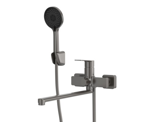 Смеситель с длинным изливом для ванны Tokito Kobe TOK-KOB-1015 вороненая сталь