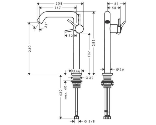 Hansgrohe Tecturis S Смеситель для раковины, высокий, 1 отв., CoolStart EcoSmart+, с донным клапаном Push-Open, цвет: черный матовый. 73370670 Hansgrohe Tecturis S Смеситель для раковины, высокий, 1 отв., CoolStart EcoSmart+, с донным клапаном Push-Open, цвет: черный матовый. 73370670
