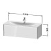 Duravit XViu Тумба подвесная 121x48x39.7см, с раковиной, 1 ящик, цвет: walnut dark/черный матовый. 2344120000,  XV40360B221