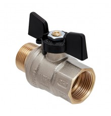 Кран шаровой Hoobs ORION НР/ВР 3/4'' ручка-бабочка чёрного цвета. 15143H