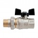 Кран шаровой Hoobs ORION с американкой НР/ВР 3/4'' ручка-бабочка чёрного цвета. 15153H
