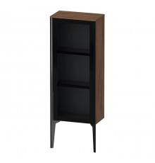 Duravit XViu Шкаф подвесной со стеклянной дверью 40x24x89см, 2 стеклянные полки (петли справа), цвет: walnut dark/черный матовый. XV971500000,  XV1360RB221