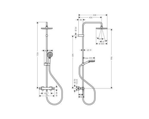 Hansgrohe Vernis Blend Душевая стойка с верхним душем 200 1jet с термостатом, EcoSmart, цвет: матовый черный . 26089670 Hansgrohe Vernis Blend Душевая стойка с верхним душем 200 1jet с термостатом, EcoSmart, цвет: матовый черный . 26089670
