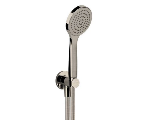 Gessi Emporio shower Душевой гарнитур, состоящий из вывода воды, держателя, шланга 1,5м и лейки, цвет: Finox Brushed Nickel. 38723#149