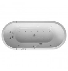 Duravit Starck Ванна 180x80x52см., гидромассажная, встраиваемая, с двумя наклонами для спины, с ножками и сливом-переливом, цвет: белый. 760009000CP1000