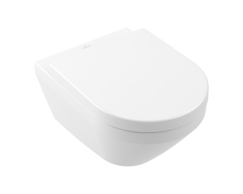 VilleroyBoch Architectura Унитаз подвесной 37x53см, безободковый, смыв Tornado, сиденье SoftClosing, CeramicPlus, цвет: альпийский белый. 4694CLR1