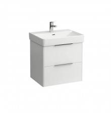Laufen Base Тумба подвесная 57х44х53см, с раковиной, с 2 выдвиж. ящиками, с механизмом мягкого закрывания, цвет: белый глянцевый. 8.1096.3.000.104.1,  4.0223.2.110.261.1