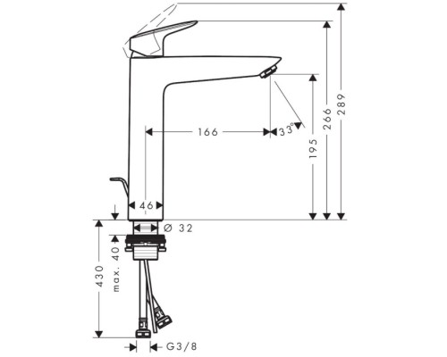 Hansgrohe Logis Смеситель для раковины, 1 отв., с донным клапаном, цвет: черный матовый. 71090670 Hansgrohe Logis Смеситель для раковины, 1 отв., с донным клапаном, цвет: черный матовый. 71090670