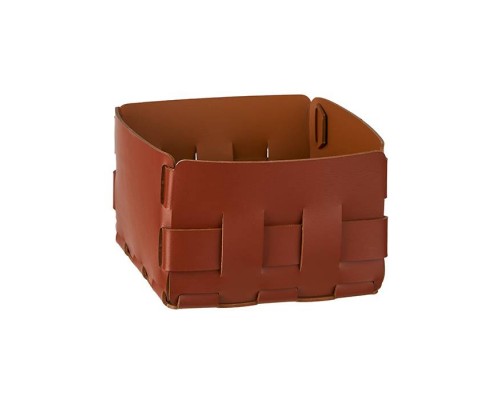 ADJ Корзинка Mini Bottega, 19x19xH13 см., цвет: бордо/коньяк. 1019.30/09