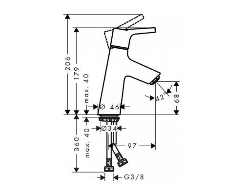 Hansgrohe Talis S Смеситель для раковины, 1 отв., цвет: хром. 72011000