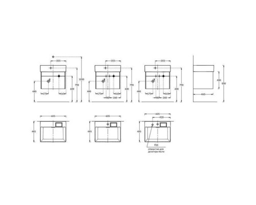 Kerama Marazzi Logica Тумба подвесная 56.4x46x40.3см., 2 ящика, цвет: песчаный. LOG.60.2\SAN