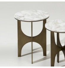 Oasis Sullivan Столик низкий oslash; 40хh51см., цвет: бронза/Calacatta Oro. 5HMTSL40BRLCO
