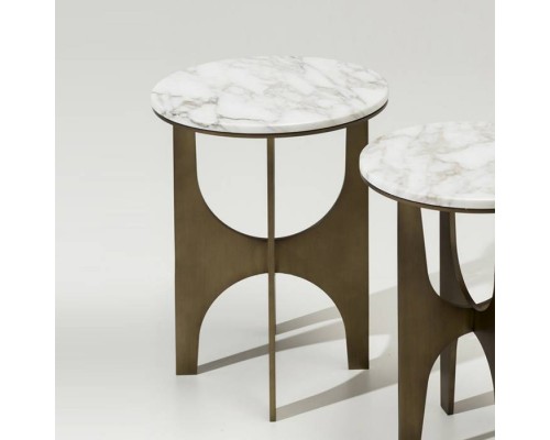 Oasis Sullivan Столик низкий oslash; 40хh51см., цвет: бронза/Calacatta Oro. 5HMTSL40BRLCO