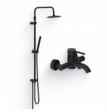 Душевой комплект Смеситель Damixa Scandinavian Pure 361000300 черный + Стойка 936000300 черная матовая