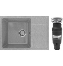 Комплект Мойка Practik PR-M 600-003 светло-серая + Измельчитель Bone Crusher BC 910-SL-Slim Line