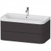 Duravit Happy D.2 Plus Тумба подвесная 97.5х49х46.8см, c-shaped с раковиной, с 1 отв., 2 ящика, выпуск и сифон в комплекте, цвет: графит суперматовый. HP4348O8080