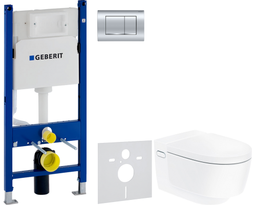 Комплект Унитаз подвесной Geberit AquaClean Mera Comfort 146.214.11.1 с системой удаления запахов, альпийский белый + Инсталляция Duofix Delta 458.163.21.1 с кнопкой смыва, хром + Шумоизоляция 156.050.00.1 Комплект Унитаз подвесной Geberit AquaClean Mera Comfort 146.214.11.1 с системой удаления запахов, альпийский белый + Инсталляция Duofix Delta 458.163.21.1 с кнопкой смыва, хром + Шумоизоляция 156.050.00.1