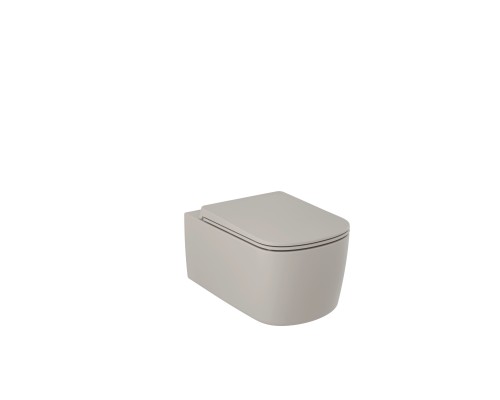KLUDI-RESA S подвесной безободковый унитаз с сиденьем, светло-серый матовый 27WCSETO2