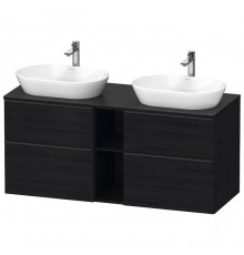 Duravit D-Neo Тумбочка подвесная 64.4x140x55 см, 2 раковины, 2 ящика, цвет: Black Oak. 0379600000,  DE4970B1616