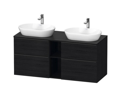 Duravit D-Neo Тумбочка подвесная 64.4x140x55 см, 2 раковины, 2 ящика, цвет: Black Oak. 0379600000, DE4970B1616 Duravit D-Neo Тумбочка подвесная 64.4x140x55 см, 2 раковины, 2 ящика, цвет: Black Oak. 0379600000, DE4970B1616