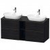 Duravit D-Neo Тумбочка подвесная 64.4x140x55 см, 2 раковины, 2 ящика, цвет: Black Oak. 0379600000, DE4970B1616