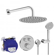 Ideal Standard Navigo Душевой комплект: встраиваемый термостатический смеситель, верхний душ Oslash;25см., держатель и подключение для душевой лейки 1/2, цвет: хром. A7771AA