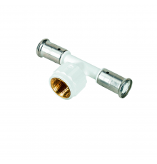 Тройник ВР, ПВДФ пресс (белый), 16x1/2 x16, HENCO 13PKW-160416