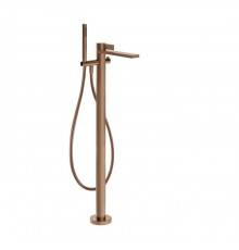 Gessi Inverso Rigato Смеситель для ванны, напольный, с переключателем и ручным душем, цвет: Copper Brushed PVD. 73528#708