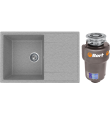 Комплект Мойка кухонная Practik PR-M 735-003 светло-серая + Измельчитель Bort Titan Max Power