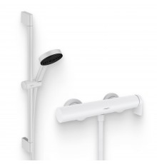 Душевой комплект Смеситель для душа Hansgrohe Vivenis 75620700 матовый белый + Гарнитур Pulsify Relaxation 105 3jet 24160700 матовый белый