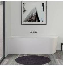 KNIEF Wall Corner R Ванна пристенная с монтажом в левый угол 180х80х60см, с щелевым переливом, цвет: белый со слив-переливом УЦЕНЕНА. 0100-091-06,  0100-277-R уценка - переход цвета на бортике