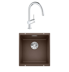 Комплект Мойка Blanco Subline 400-U кофе + Смеситель Grohe Minta 3291800E хром