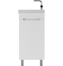 Тумба с раковиной Айсберг Аура 40 напольная, белая, раковина Como