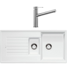 Комплект Мойка кухонная Blanco Zia 6S 514742 белая + Смеситель Ambis Ambis 523118