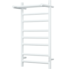 Полотенцесушитель электрический Bauedge Stil Shelf R 40х80, с полкой, белый полуматовый