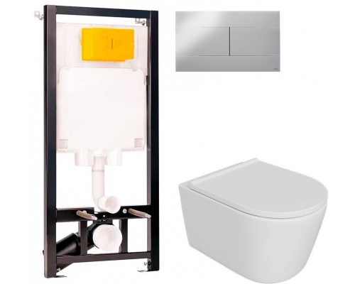 Комплект Унитаз подвесной DIWO Архангельск 0800 + Инсталляция OLI 80 ECO Sanitarblock mechanic 3 в 1 с кнопкой смыва Комплект Унитаз подвесной DIWO Архангельск 0800 + Инсталляция OLI 80 ECO Sanitarblock mechanic 3 в 1 с кнопкой смыва