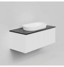Тумба с раковиной La Fenice Terra 100 подвесная, bianca, столешница черный мрамор, раковина белая матовая