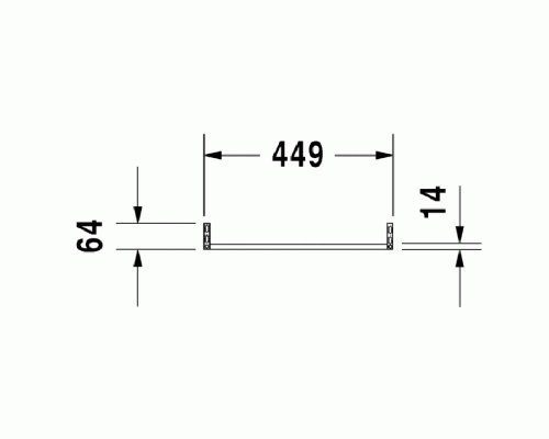 Duravit Vero Полотенцедержатель труба с квадратным сечением, 44.9x1.4см, хром. 0030291000