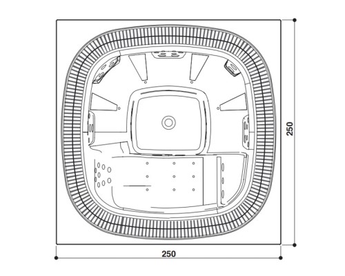 Jacuzzi Enjoy Pro Минибассейн 250x250x98 см, на 6 человек, 38 форсунок, 15 аэро, цвет акрила Platinum. 423630012, 94428710, 903001872, 944503065 Jacuzzi Enjoy Pro Минибассейн 250x250x98 см, на 6 человек, 38 форсунок, 15 аэро, цвет акрила Platinum. 423630012, 94428710, 903001872, 944503065